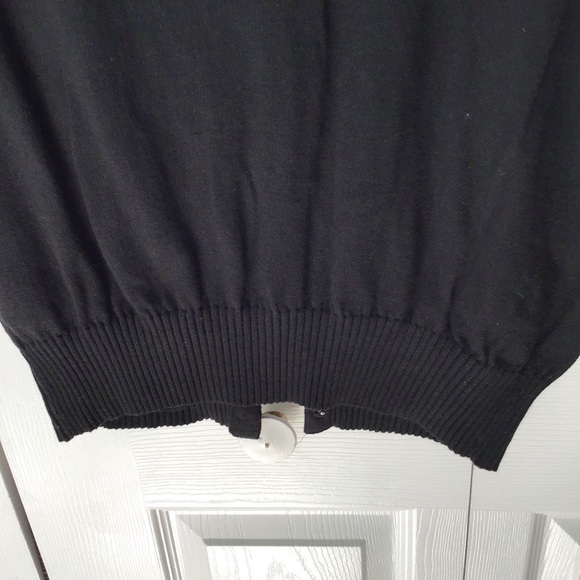 Vintage Liz Claiborne Black Cardigan With Silver Square sequence PL - Picture 6 of 10